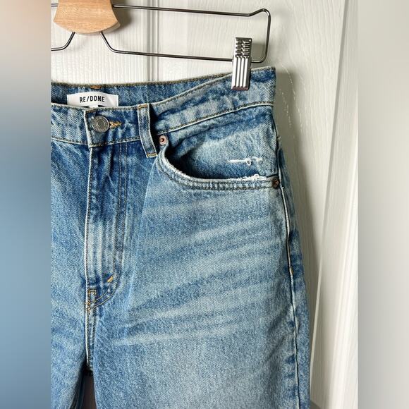 Re/done Revolve Womens Distressed Knee High Wst Originals 70s Straight Leg Sz 28 - Picture 5 of 13